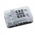 Rv Yacht Fuse Box with Led Indication Light 6 way Multiple Fuses Holder Acc Control for Car Marine Boat Black