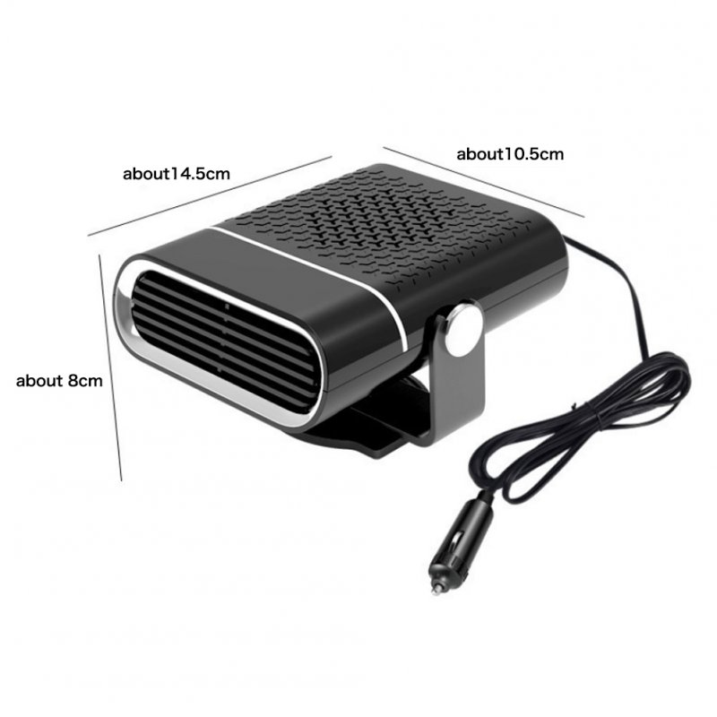 12V Car Heater Cigarette Lighter Plug Fast Heating Cooling Fan Base 360° Rotating Windshield Defroster Demister Electric Dryer 