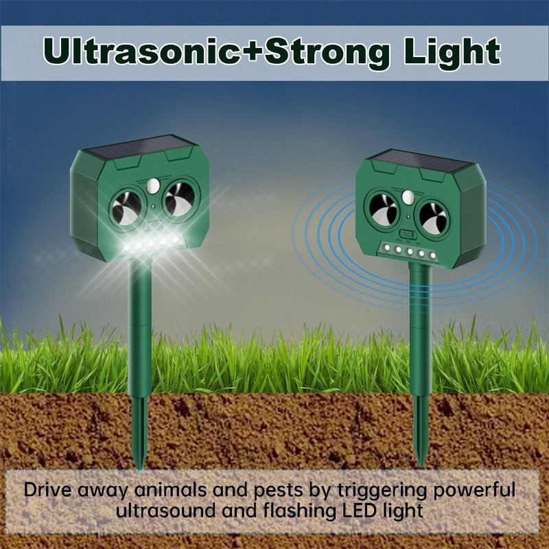 Solar Ultrasonic Animal Driver Pir Motion Sensor Outdoor Garden Supplies For Pests Cat Dog Mouse Deer 