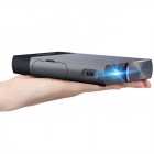 S1 Portable Mini Movie Projector DLP Display Perfect Household Projector for Fun Camping Neighborhood Gathering Backyard Movie  black European regulations