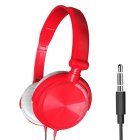 S1 Wired Computer Headset with Microphone Heavy Bass Game Karaoke Voice Headset Red without wheat box