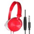 S1 Wired Computer Headset with Microphone Heavy Bass Game Karaoke Voice Headset Red without wheat box