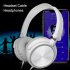 S1 Wired Computer Headset with Microphone Heavy Bass Game Karaoke Voice Headset White without wheat box