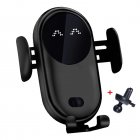 S11 Car Wireless Charger Vent Mount 10W Fast Charging Auto-Clamping Car Mount Phone Holder Compatible For IPhone 4.5-6.5 Inches black