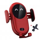 S11 Car Wireless Charger Vent Mount 10W Fast Charging Auto-Clamping Car Mount Phone Holder Compatible For IPhone 4.5-6.5 Inches red