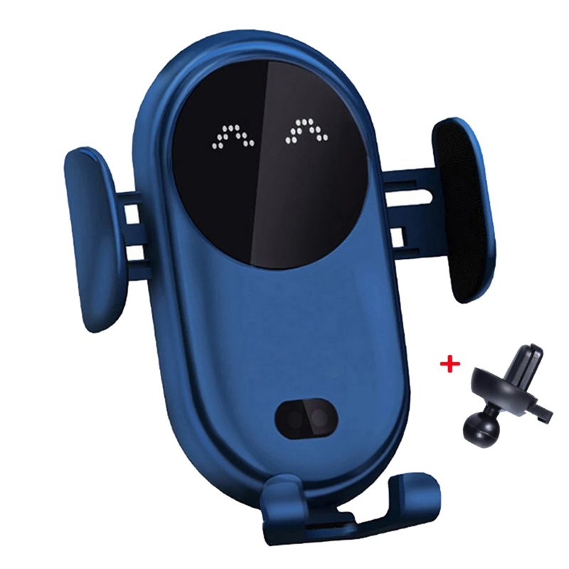 S11 Car Wireless Charger Vent Mount 10W Fast Charging Auto-Clamping Car Mount Phone Holder Compatible For IPhone 4.5-6.5 Inches blue