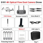S161 Drone 4k Hd Dual Camera Wifi Fpv 2.4ghz Quadcopter Drone Gesture Control Photo Optical Flow Kids Toys 4K single camera
