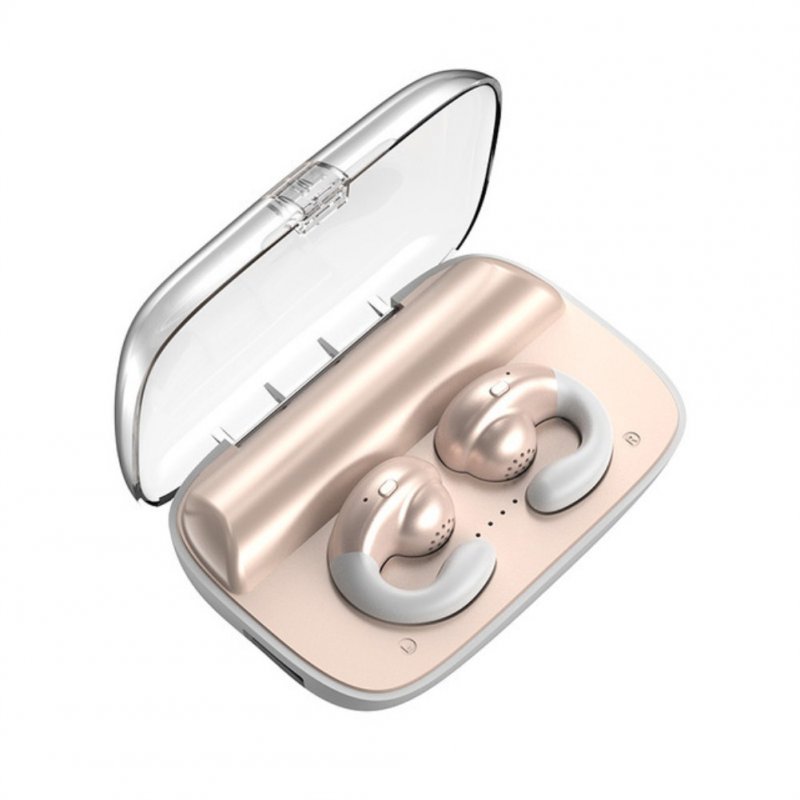 S19 TWS Bluetooth 5.0 Earphone Bass Surround Earbuds Bone Conduction gold