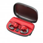 S19 Wireless Earbuds Bone Conduction Headphones LED Display Charging Case Earphones For Running Workout Gym S19 Red