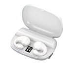 S19 Wireless Earbuds Bone Conduction Headphones LED Display Charging Case Earphones For Running Workout Gym S19 White
