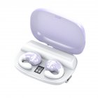 S19 Wireless Earbuds Bone Conduction Headphones LED Display Charging Case Earphones For Running Workout Gym S19 Purple