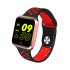 S226 Smart Watch Fitness Tracker Heart Rate Monitor Smart Bracelet Blood Pressure Pedometer  Gold shell   black red strap