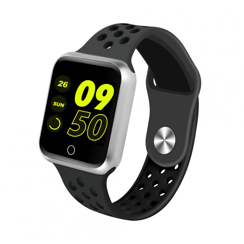 S226 Smart Watch Fitness Tracker Heart Rate Monitor Smart Bracelet Blood Pressure Pedometer  Silver shell + all black strap