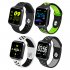 S226 Smart Watch Fitness Tracker Heart Rate Monitor Smart Bracelet Blood Pressure Pedometer  Black shell   white black strap