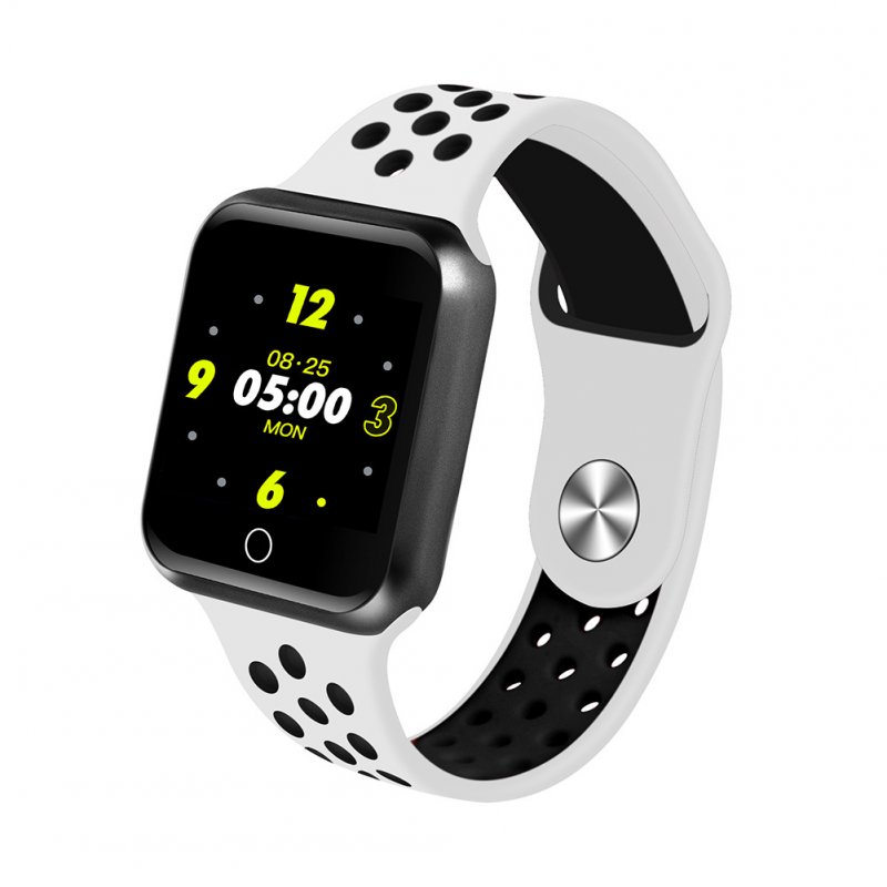 S226 Smart Watch Fitness Tracker Heart Rate Monitor Smart Bracelet Blood Pressure Pedometer  Black shell + white black strap