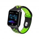 S226 Smart Watch Fitness Tracker Heart Rate Monitor Smart Bracelet Blood Pressure Pedometer  Black shell + black and green strap