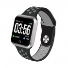S226 Smart Watch Fitness Tracker Heart Rate Monitor Smart Bracelet Blood Pressure Pedometer  Silver shell + black gray strap