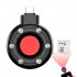 S300 Hidden Camera Detectors Infrared Scanning Light Anti Spy Detector Tracker Hidden Camera Finder With USB C Port For Home Office Black Type C interface