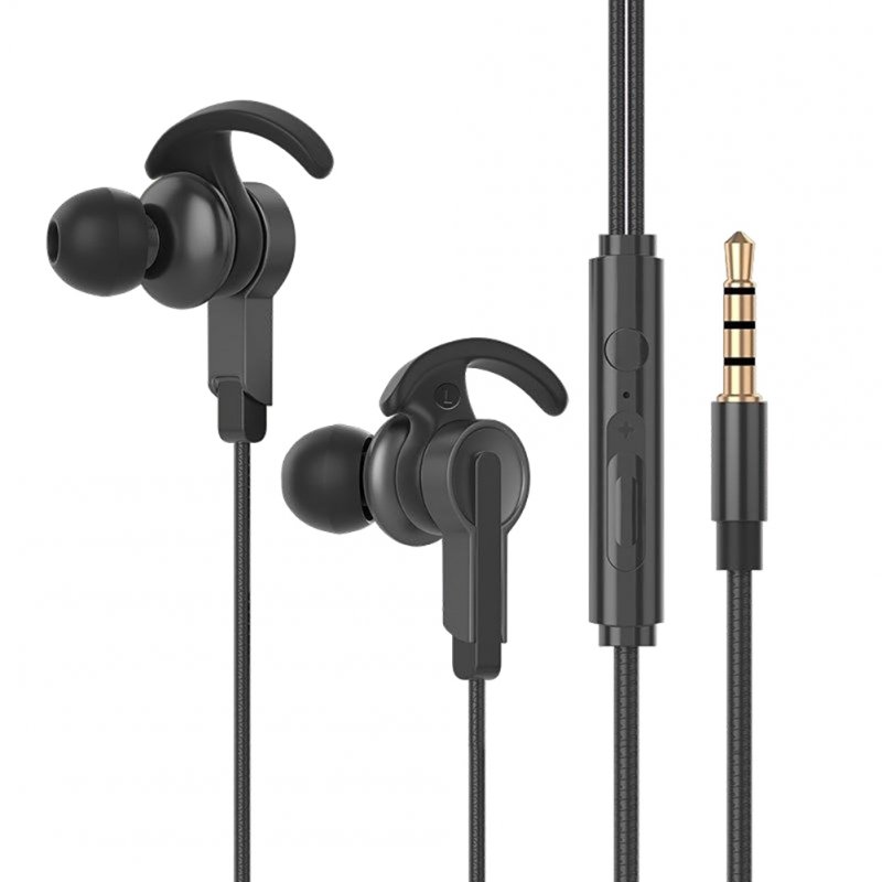 S39 3.5mm Wired Headset In-ear Stereo Bass Music Earbuds Smart Gaming Headphones Mobile Computer Universal Black