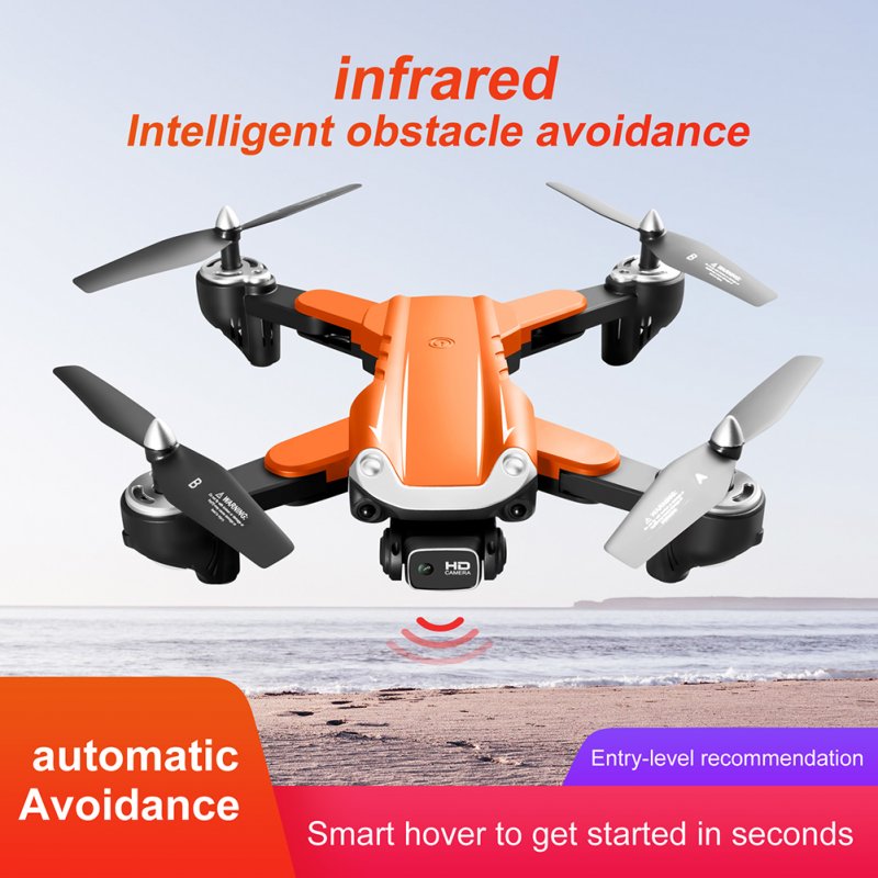 S5 Drone 4k Hd Dual Camera Wifi Fpv Intelligent Obstacle Avoidance Professional Dron Remote  Control  Quadcopter Helicopters Toy For Boys Orange 4 Battery