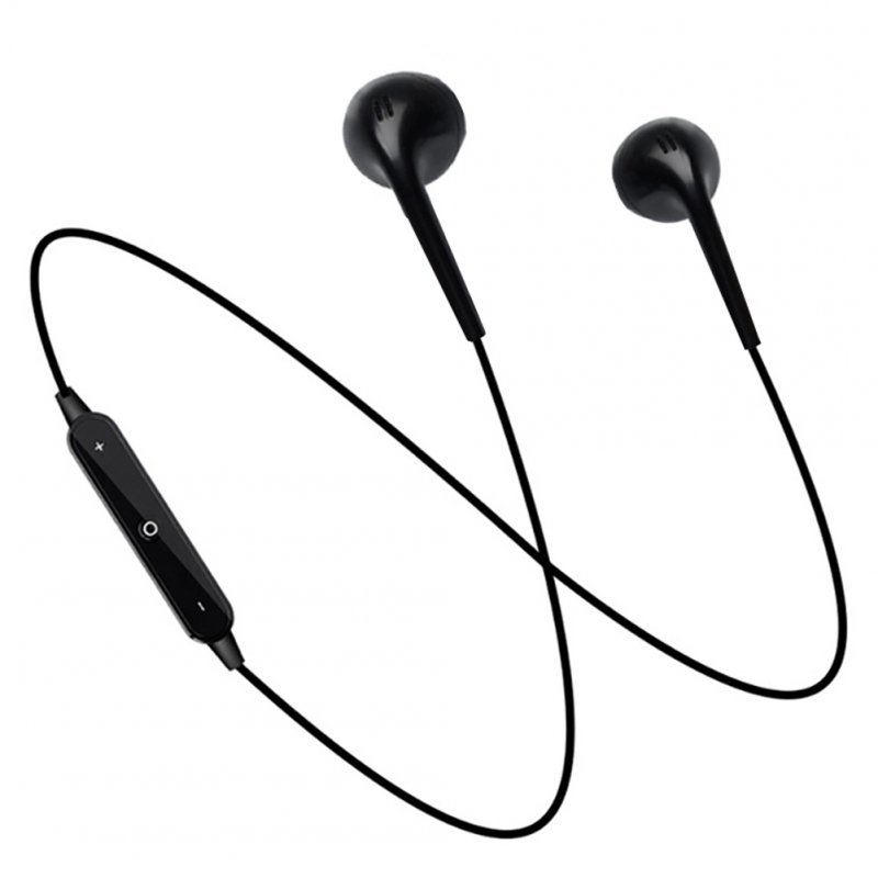S6 S6 Sport Wireless Headphone Neckband Line-controlled Bluetooth Earphone with Microphone Call Volume Control Headphone black