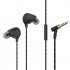 S6 Six motion Coil Three unit Headset In ear  Universal Hifi Stereo Deep Bass Wired Headphones  Sport Headset With Microphone black