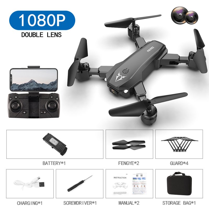 S80  2.4g  Drone Black Orange Drone Toy Black 1080p dual camera