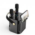 S882 Karaoke Machine With Dual Microphones Change Voice Functions Portable Speaker Subwoofer TF Card U Disk Player For Party Meeting black