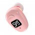 S980 Single Bluetooth Headphone Digital Display Handsfree Earphone Mini In ear Invisible Business Headset black