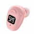 S980 Single Bluetooth Headphone Digital Display Handsfree Earphone Mini In ear Invisible Business Headset black