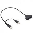 SATA to USB 2.0 To 7 15 22pin Adapter Cables <span style='color:#F7840C'>External</span> Power For 2.5'' <span style='color:#F7840C'>Ssd</span> Hdd Hard Disk Drive Converter black