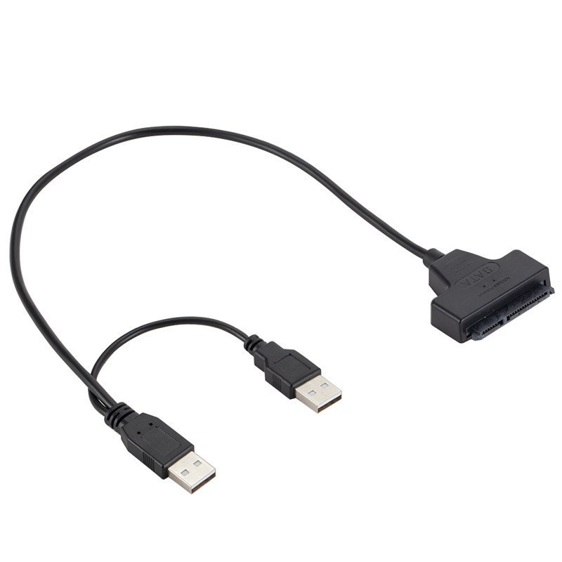 SATA to USB 2.0 To 7 15 22pin Adapter Cables External Power For 2.5'' Ssd Hdd Hard Disk Drive Converter black