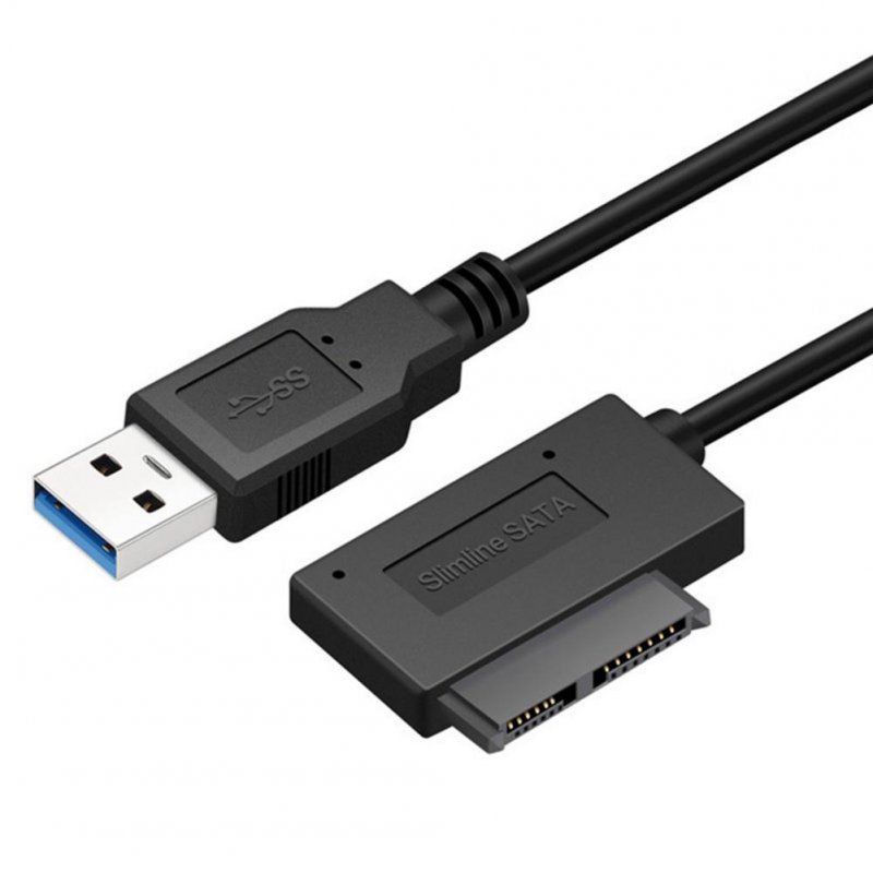 SATA to USB 3.0 SATA7+6 13 Pin Sata Cable CD Driver Recording Line for HDD Drive Adapter black