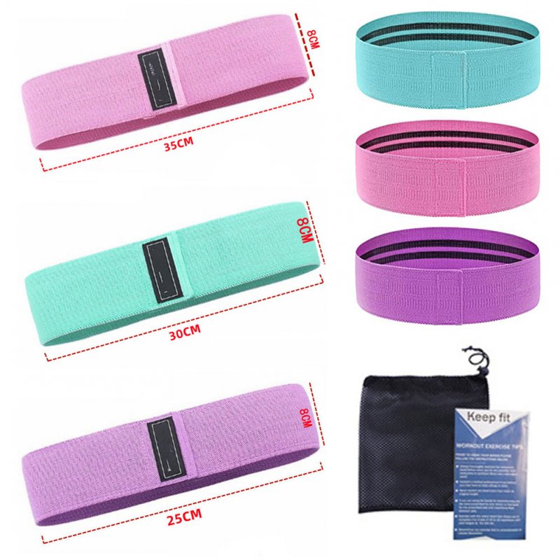 3pcs Yoga Resistance Band Elastic Breathable Anti-slip Pilates Stretching Pulling Band For Sports Fitness 