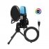 SF666R USB Wired Microphone Professional Video Recording RGB Condensador Gaming Microphone Noise Reduction Mic With Stand For Podcast Recording Studio Streaming