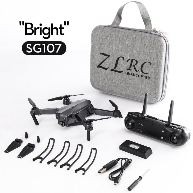 SG107 Mini Drone with Wifi FPV 1080P 4K HD Camera Optical Flow RC Quadcopter Follow Me Mini Dron Foldable Helicopter 4k single camera + storage bag