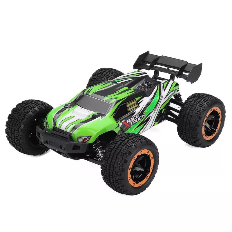 SG1602 1/16 2.4G 30KM/H Brush Simulation Large Caster Leather Grip RC Car Big Foot High Speed Vehicle Models with LED lights green