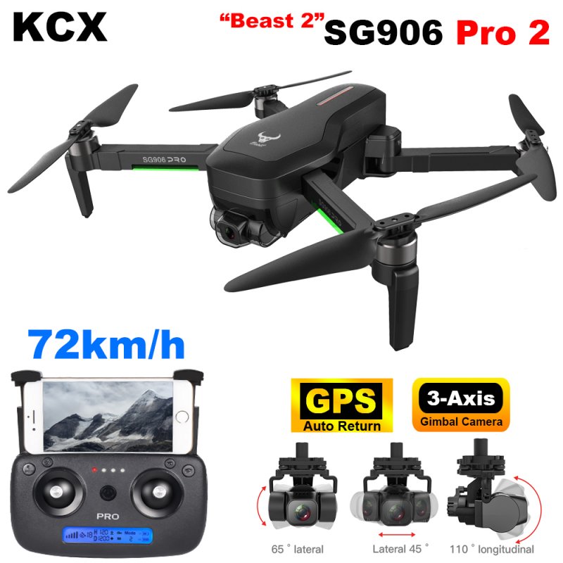 SG906 PRO2 Professional Drone with Camera 4K hd 3-Axis Gimbal self-stabilization 5G WiFi FPV Brushless RC quadcopter drone GPS With foam box 2 batteries