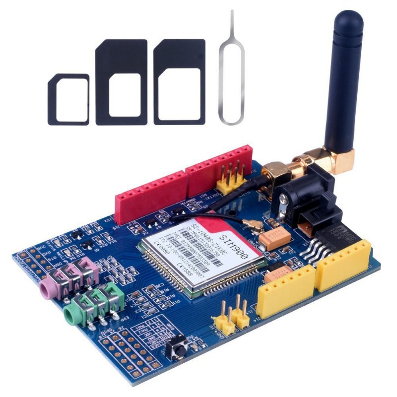 SIM900 850/900/1800/1900 MHz GPRS/GSM Development Board Module Kit for Arduino blue