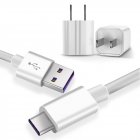 SIMU 1 5M 5A Super Fast Charge TYPE C Mobile Phone Wire Soft Data Cable  USB Charging Plug white Type c