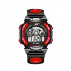 SIMU Kids Boy Girls Electronic Watch Students Multi function Sports Casual Wristwatch red