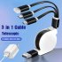 SIMU Universal Multifunctional Telescopic One for Three Mobile Phone Charging Data Cable Set blue