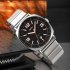 SKMEI Business Men Quartz Watches High end Waterproof Accurate Timing Stainless Steel Shell Band Wrist Watch Silver shell black