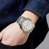 SKMEI Business Men Watches Quartz Movement Timing Function Life Waterproof Wear resistant Analog Display Wristwatch Gold shell and silver surface