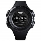 SKMEI Man Wristwatch Quartz Watch Round Dial PU Strap Digital Dispaly Gift black