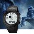 SKMEI Men Electronic Watches Cartoon Astronaut Pattern Dial Led Luminous Alarm Clock Student Sports Wristwatch Oliver white machine