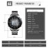 SKMEI Men Solar Quartz Digital Watch Dual Time Date Week Waterproof EL Light Alarm Sports Wristwatch Silver black