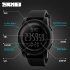 SKMEI Men Sport Watch Alarm Clock Waterproof Multifunction Outdoor Student Digital Watch black