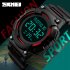 SKMEI Men Sport Watch Waterproof Fashion Outdoor Noctilucent Electronic Watch black