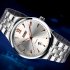 SKMEI Men Sports Quartz Watch Date Display Luminous Waterproof Stainless Steel Wristwatch Gold